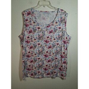 Michelle Mae Tank Top Casual Floral Granny Cottage Boho Size 2XL